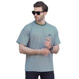 Madmext Haki Bisiklet Yaka Çizgili Kısa Kollu Arma Detaylı Erkek T-Shirt 7031,Haki L