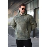 Madmext Haki Desenli Kapüşonlu Erkek Sweatshirt E7167
