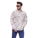 Madmext Haki Desenli Uzun Kollu Oversize Erkek Gömlek 6731,Haki S