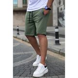 Madmext Haki Erkek Regular Fit Şort 4842 %85 Pamuk %15 Polyester Desenli Rahat Kesim - XL