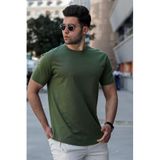 Madmext Haki Erkek Tişört, Regular Kalıp, Bisiklet Yaka,%100 Pamuk, Standart Kol, 5XL