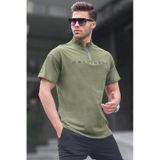 Madmext Haki Fermuar Yaka Erkek Tişört 5858-haki Haki