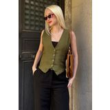 Madmext Haki Kadın Yelek Mg2334