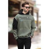 Madmext Haki Kapüşonlu Cep Detaylı Baskılı Erkek Sweatshirt 7058