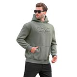 Madmext Haki Kapüşonlu Cep Detaylı Baskılı Erkek Sweatshirt 7064,Haki L