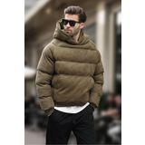 Madmext Haki Kapüşonlu Erkek Şişme Mont 7235