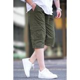 Madmext Haki Kargo Cep Erkek Kapri Şort 6875 Regular Fit Günlük Kullanım İçin Hafif Kumaş - S
