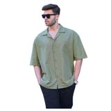 Madmext Haki Kısa Kollu Oversize Erkek Gömlek 6737,Haki M