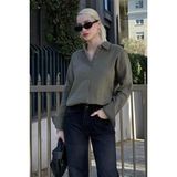 Madmext Haki Muslin Kumaş Basic Kadın Gömlek MG1660 - XL