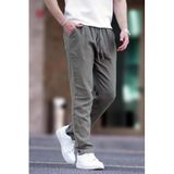 Madmext Haki Müslin Kumaş Erkek Basic Pantolon 6507,Haki S