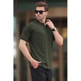 Madmext Haki Overfit Kısa Kollu Polo Yaka Erkek Tişört 7029,Haki S