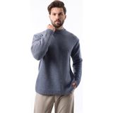 Madmext Indigo Bisiklet Yaka Overfit Erkek Triko Kazak E7402 - İndigo