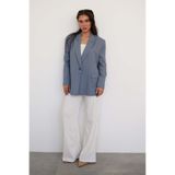 Madmext İndigo Oversize Blazer Kadın Ceket Mg2445,Lacivert M