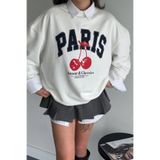 Madmext Kadın Basic Sweatshirt, Bisiklet Yaka, Beyaz, L