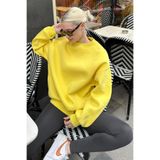 Madmext Kadın Basic Sweatshirt, Sarı, M Beden