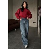 Madmext Kadın Bordo Basic Bisiklet Yaka Sweatshirt, XL