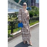 Madmext, Kadın, Oversize, Uzun Elbise, Kahverengi, S
