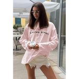 Madmext Kadın Pembe Baskılı Uzun Kollu Sweatshirt, L Beden