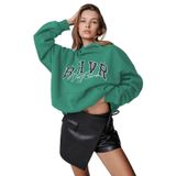 Madmext Kadın Su Yeşili Kapüşonlu Sweatshirt, S Beden