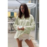 Madmext Kadın Uzun Kollu Baskılı T-Shirt, Yeşil, M Beden