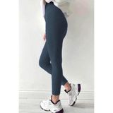 Madmext Kadın Yüksek Bel Fitilli Tayt, Slim Fit, Gri, XL