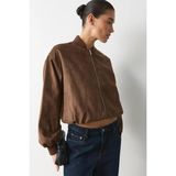 Madmext Kahverengi Astarlı Kadın Bomber Ceket MG2545