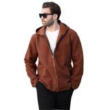 Madmext Kahverengi Fermuarlı Peluş Erkek Hırka E7080,Kahverengi M