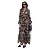 Madmext Kahverengi Leopar Desenli Düğmeli Kadın Elbise Mg2399,Kahverengi M