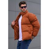 Madmext Kahverengi Nubuk Erkek Şişme Mont 6802 - 2XL