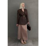 Madmext Kahverengi Oversize Blazer Kadın Ceket Mg2445