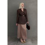 Madmext Kahverengi Oversize Blazer Kadın Ceket Mg2445,Kahverengi M
