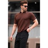 Madmext Kahverengi Polo Yaka Erkek Tişört 6894 - XL