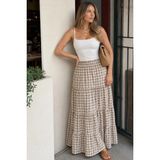 Madmext Kahverengi Pötikareli Maxi Kadın Etek MG2858 - XL