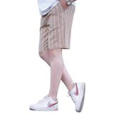Madmext Kahverengi Rahat Kesim Erkek Keten Kapri Şort 6543,Kahverengi 2XL