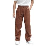 Madmext Kahverengi%100 Pamuklu Rahat Kesim Erkek Pantolon E6562,Kahverengi XL