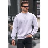 Madmext Karmelanj Bisiklet Yaka Oversize Şardonlu Basic Erkek Sweatshirt 6048 - XL