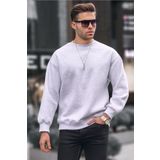 Madmext Karmelanj Bisiklet Yaka Oversize Şardonlu Basic Erkek Sweatshirt 6048