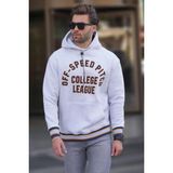 Madmext Karmelanj Kapüşonlu Cep Detaylı Baskılı Erkek Sweatshirt 7068