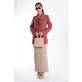 Madmext Kiremit Bağlama Detaylı Blazer Kadın Ceket Mg2482