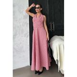 Madmext Kırmızı Ekoseli Midi Boy Kadın Elbise Mg2350,Kırmızı L