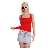 Madmext Kırmızı Fitilli Görünümlü Askılı Basic Atlet Mg2057,Kırmızı S
