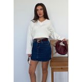 Madmext Koyu Mavi Mini Jean Etek MG2099
