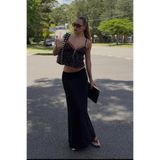 Madmext Koyu Siyah Maxi Basic Etek Mg1890,Siyah XS