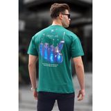 Madmext Koyu Yeşil Sırt Baskılı Regular Fit Erkek Tişört 6121 - XL