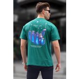 Madmext Koyu Yeşil Sırt Baskılı Regular fit Erkek Tişört 6121