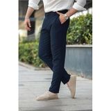 Madmext Lacivert Basic Erkek Pantolon, Dar Paça, Normal Bel, S Beden