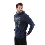 Madmext Lacivert Baskılı Kapüşonlu Cep Detaylı Erkek Sweatshirt 7062,Lacivert S