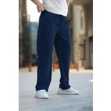 Madmext Lacivert Beli Ayarlanabilir Rahat Kesim Erkek Pantolon E6564