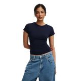 Madmext Lacivert Bisiklet Yaka Basic Kadın T-Shirt Mg2479,Lacivert L