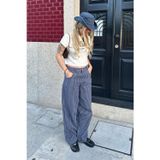 Madmext Lacivert Çizgili Kadın Jean Pantolon Mg2463